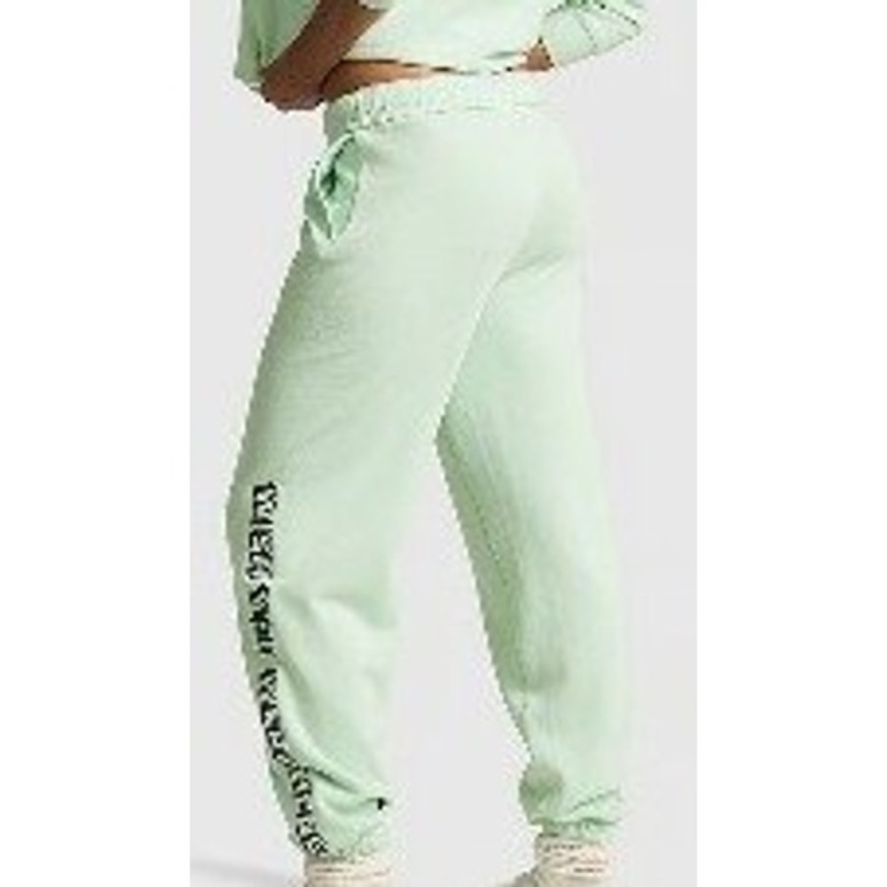 VS PINK High Rise Relaxed Fleece Sweatpants M Wish You Were Here Joggers - Picture 4 of 12